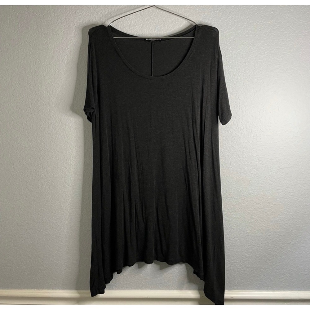 Brandy Melville Dark Grey Oversized Tunic Top One Size Short Sleeve